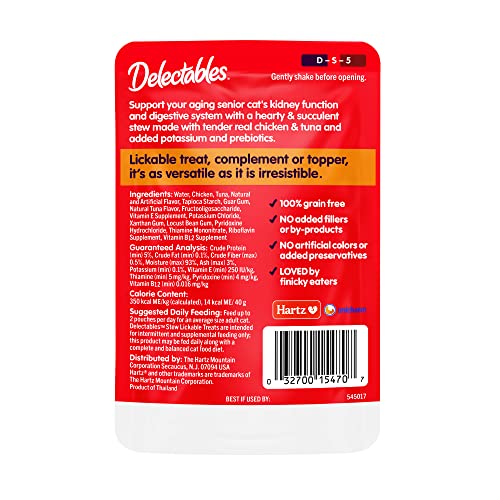 Hartz Delectables Stew Senior Lickable Wet Cat Treats, Multiple Flavors #TOP2