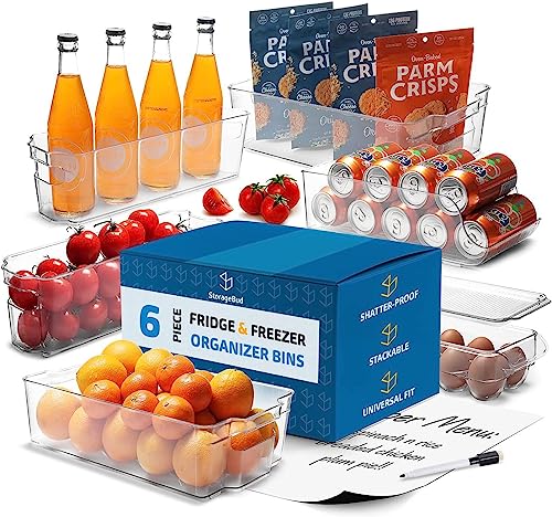 Storagebud Fridge Organizer - 6 Pieces Refrigerator Organizer Bins - Pantry Organization And Storage For Fridge & Refrigerator- Bpa Free Freezer Organizer Bins #TOP4
