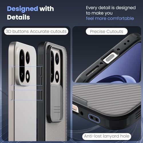 Image of PRITO Nilkin Classic Series for OnePlus 15 (1+15) Case with Camera Cover, [Camera Lens Protector] [Scratch-Resistant] [360 Full Protection] Shockproof Slim Phone Case (Transparent Black, 1+15)