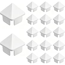 20Pcs White Pyramid Vinyl Fence Post Caps,1.5x1.5 Inch Square Waterproof Protective Cover,Weather Resistant Post Top Cap for Garden Backyard Kennel Fencing