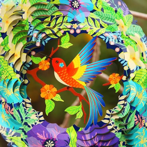Moulin à vent en métal colibri : une sculpture extérieure à offrir - 7