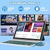 Tablet COOPERS Android 15, 10 pulgadas, 12GB RAM + 64GB ROM, expansible hasta 1TB, procesador Quad-core 1.8GHz, WiFi 6 5G, batería 6000mAh, doble cámara, 2 en 1 con teclado, mouse y lápiz óptico, Widevine L1, color azul 8
