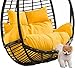 Poduszka do huśtawki hamakowej, wiszące poduszki na krzesła na jajka do ogrodu na patio, podwójne Papasan zdejmowane poduszki w kształcie gniazda jaj (Yellow)