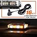 [Upgraded] VKGAT 36 LED Roof Top Strobe Lights, Emergency Hazard Warning Safety Flashing Strobe Light Bar for Truck Car, Waterproof and Magnetic Mount 12V (Amber/White)
