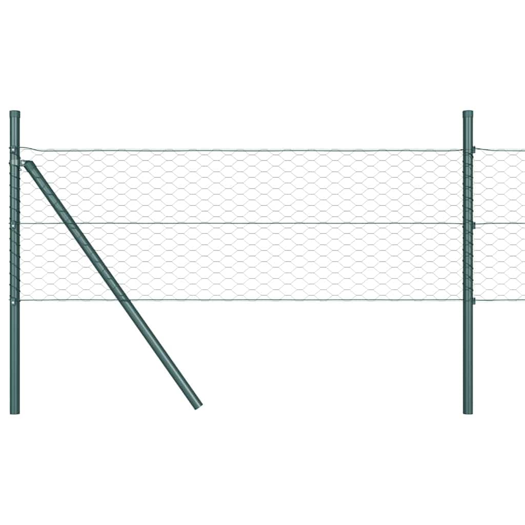 Outdoor Steel PVC Fence Post Green 100 x 0.6 m with 36mm Mesh Garden Security Barrier Set for Terrace Yard Enclosure
