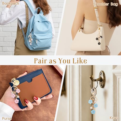Lcbulu 5PCS Flower Key Chains