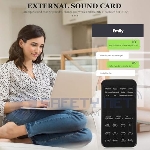 Image of SAFETYNET Voice Changer | Mini Voice Changer Sound Effects Machine Audio Card Sound Changer Plug & Play 8 Sound Effects for Live Streaming Online Chatting Singing for Smartphone Tablet PC