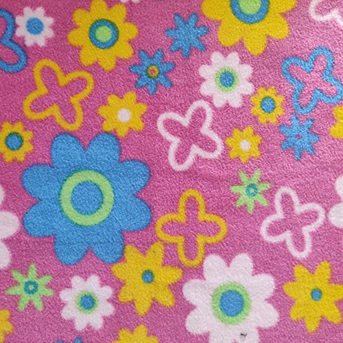 Tissu polaire imprimé fleurs roses 5 m pour coudre une couverture chaude facilement
