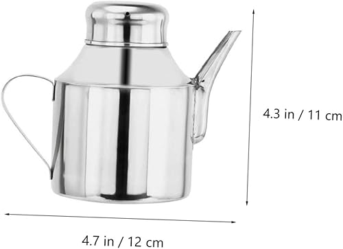 Miniatura 9 de Vertedor de aceite de oliva Contenedor de grasa Dispensador de aceite de acero inoxidable Contenedor de metal Contenedor de aceite Mister Aceite de