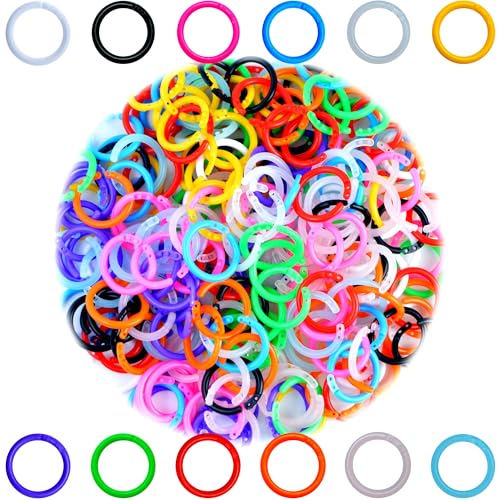 240 anillos de plástico para encuadernación, anillos de plástico multicolor flexibles para tarjetas de índice, muestras, hojas sueltas y documentos, organización, escuela, oficina o uso doméstico, 12