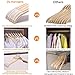 JS Hanger Lightweight Non Slip Wooden Hangers - 10 Pack Heavy Duty Wood Coat Hangers with Soft Stripes for Camisole, Jacket, Dress Clothes, Sweater, Natural Finish