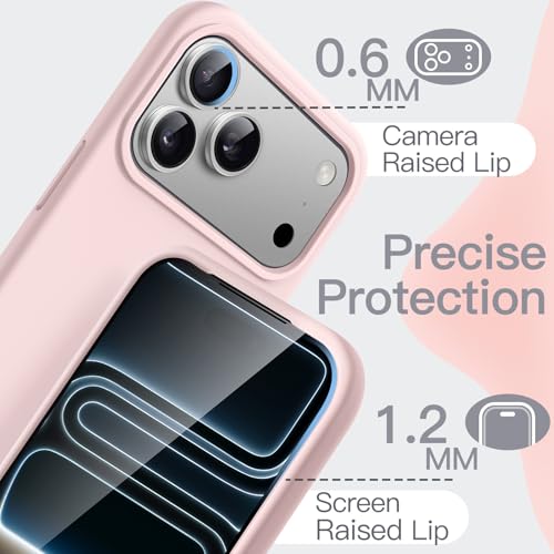 Image of JETech Liquid Silicone Case for iPhone 17 Pro Max 6.9-Inch, Silky Soft Touch Full-Body Protection, Anti-Scratch Shockproof Phone Cover with Microfiber Lining (Light Pink)