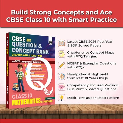 Image of PW CBSE Question & Concept Bank Class 10 Maths (Standard) 2027 Chapterwise & Topicwise | NCERT Exemplar Concept Maps PYQs Mock Test 50% Competency Based Questions | Solved By Ritik Mishra