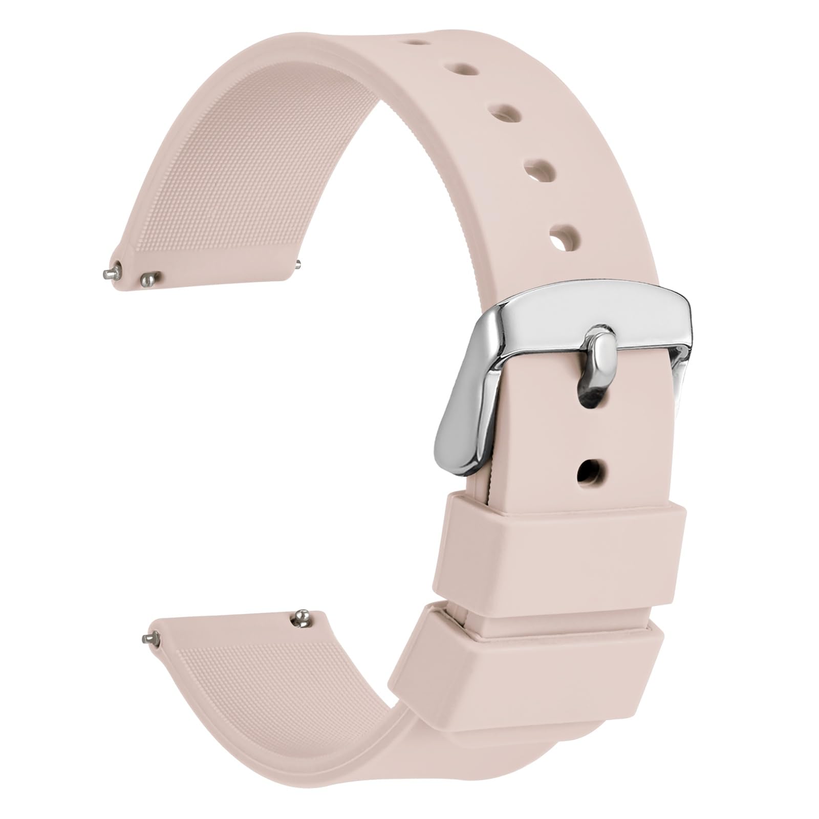 WOCCI 24mm Silicone Watch Band, Quick Release Rubber Replacement Strap with Black Stainless Steel Buckle (Black) — view 20