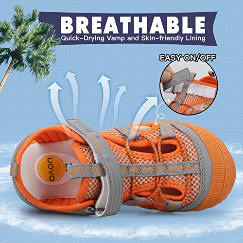 Image of UOVO Boys Sandals Kids Sandals Hiking Athletic Closed-Toe Beach Summer Sandals for Boys Quick-Drying