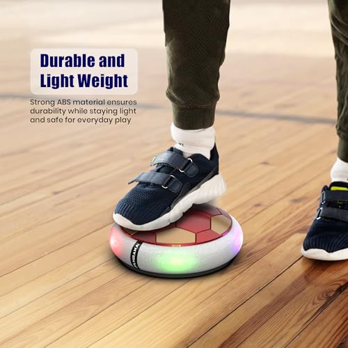 Image of Mirana Air Football Smart Toy for Kids | 3-Mode USB Type-C Rechargeable Hover Ball | Indoor Electric Hoverball with LED Lights | Birthday Gift for Boys & Girls 2 3 4 5 6 7 8 9 10 Years (Red-Golden)