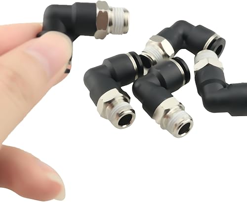 Miniatura 5 de 5 piezas de empuje para conectar accesorios de aire 14 pulgadas OD tubería 18 pulgadas NPT hilo codo línea de aire accesorios de conexión rápida