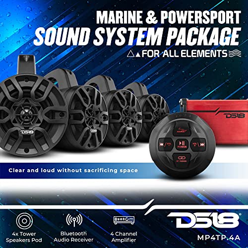Ds18 MP4TP.4A 4 Inch 600W Bluetooth Marine Tower Speakers thumb #1