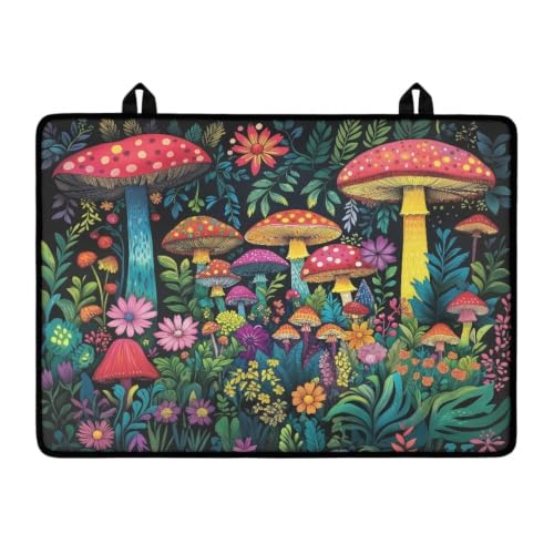 Image of Stove Top Cover for Electric Stove Induction Cooktop Mat for Glass Ceramic Top Stove Anti-Scratch Electric Stove Top Protector Cover For Kitchen Decor, 29 x 21 Inch, Mushroom Flower Grass