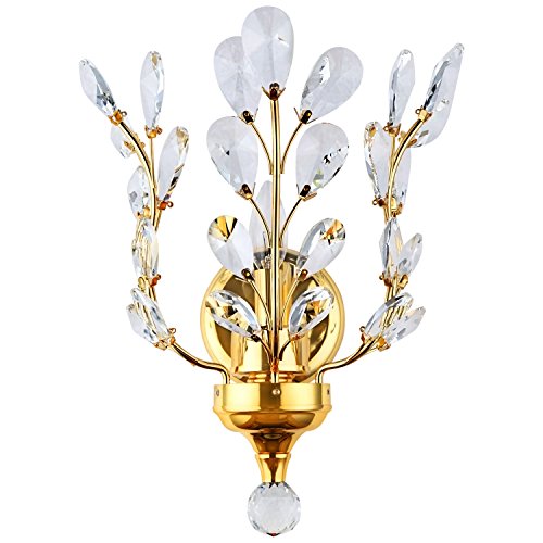 Super Sale 🛒 Branch of Light 1 Light Gold Wall Sconce with Clear European Crystals 50% Off Discount Branch of Light 1 Light Gold Wall Sconce with Clear European Crystals
