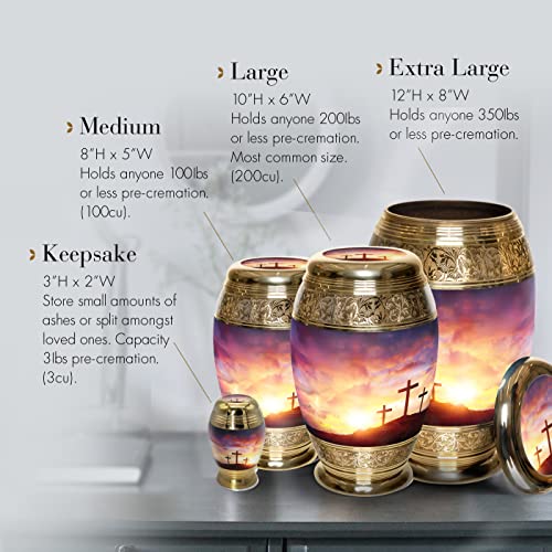 Image of Sunset Cremation Urn for Ashes for Women - Personalized Cremation Urns for Human Ashes Adult Female Decorative Urns - Beautifully Handcrafted Cross Urn