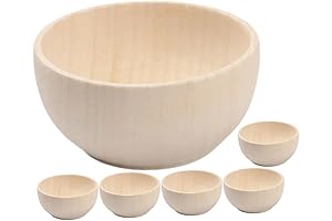 EXCEART Mini Wooden Bowls for Dollhouse Accessories