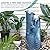 Autodaya 32" H Ceramic Outdoor Water Fountain, 4-Tier Tropical Cascading Waterfall with LED, Turquoise Glaze & Embossed Fern Pattern, Bird-Attracting Water Feature for Garden Patio Yard & Porch Decor