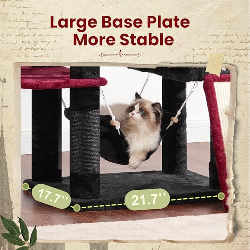 Image of Gitelsnour Cat Tree, 71'' Tower for Large Cat with Scratching Post, GCT032BR