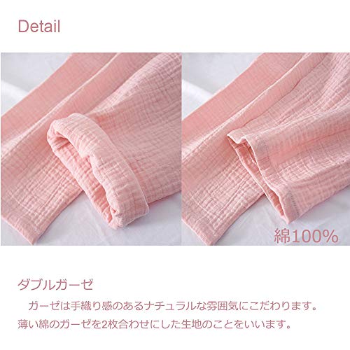 FALIO パジャマ レディース ルームウェア ガーゼパジャマ 寝巻き 部屋着 寝間着 上下セット 綿100％ ガーゼ 可愛い 半袖 長袖 いちご柄 春夏秋 吸汗 通気 肌に優しい プレゼント