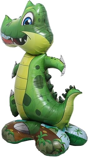 Miniatura 4 de Autostand 3D Dinosaurio Triceratops Champsosaurus Tiranosaurio Pelota de animales para baby shower Niño 4D Oso Globos de papel de aluminio para