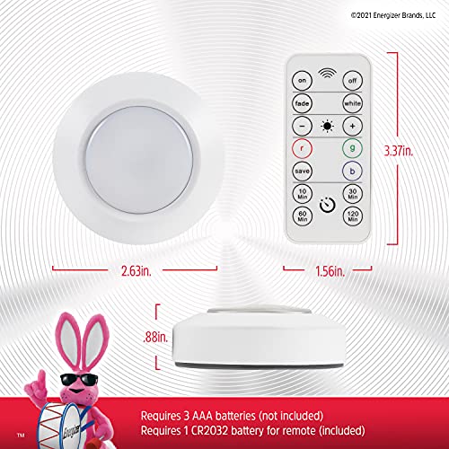 Energizer LED Puck Lights, 6 Pack, Color Changing, Battery Powered, Under Cabinet Lighting, Wireless Lights, 40 Lumens, Remote Controlled, Perfect for Under Cabinet, Bedroom, Closets and More,59332-T1 by Energizer - Image 6