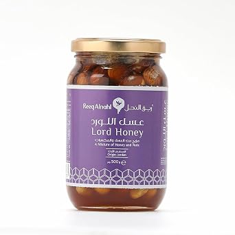 Reeq AlNahl Premium Natural Honey 500g | Pure, Fresh, Rich in Flavor | Perfect for Daily Use with Nuts