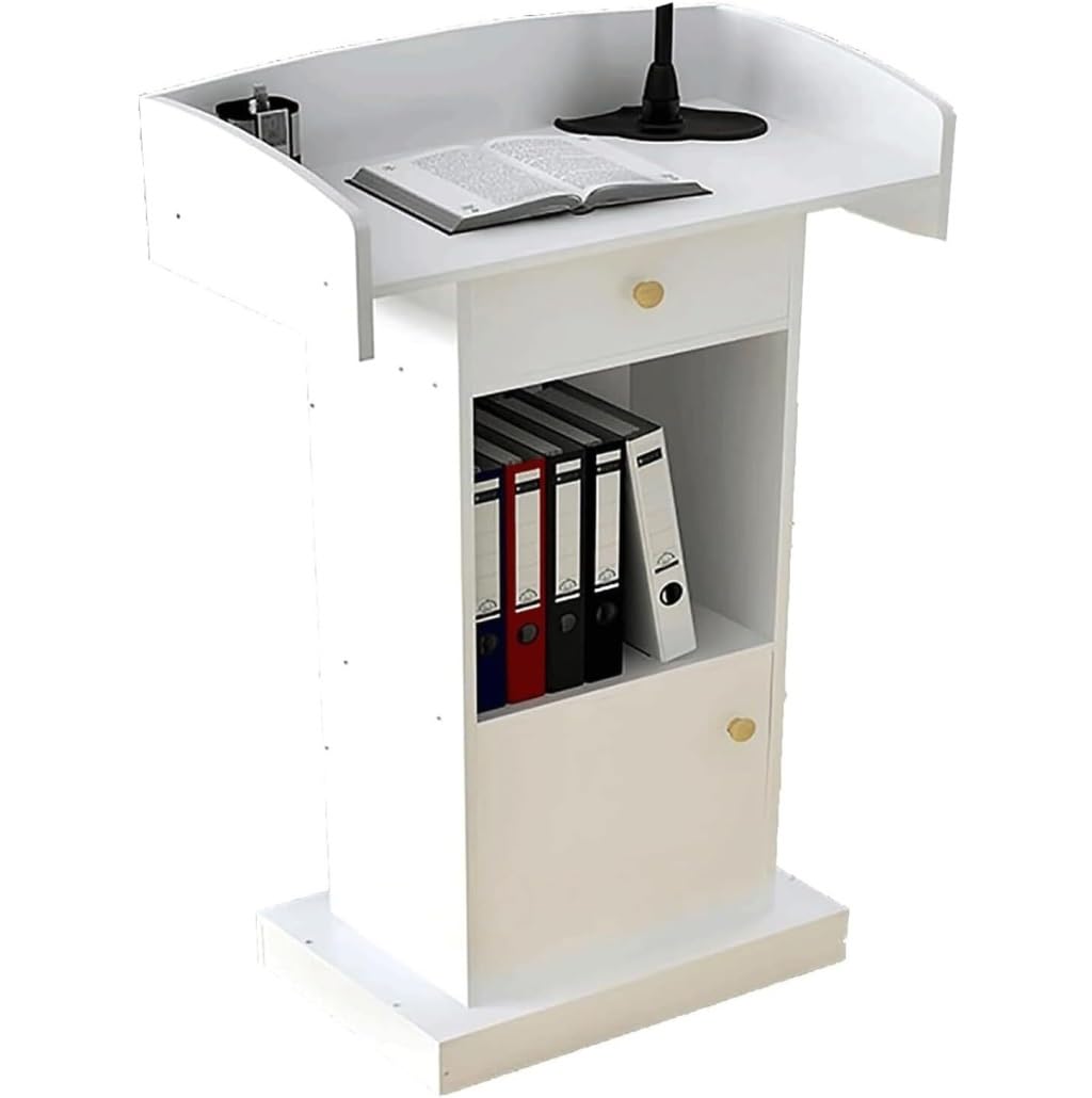 CGCSYZ Podium with Practical Storage Stylish Lectern Design for Churches & Offices Adjustable Height Standing Desk Ideal for Presentations & Events