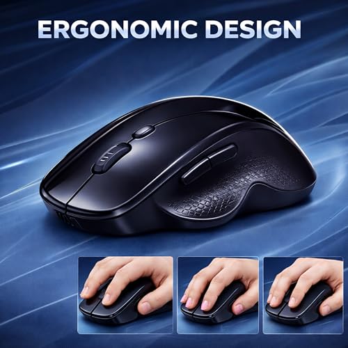 Image of Ant Globe 35 Wireless Mouse for Laptop & PC | 2.4GHz Cordless Optical Mouse with USB Receiver,1600 DPI Adjustable,6D Buttons & Ergonomic Design |Perfect for Office, Work from Home & Student Use -Black