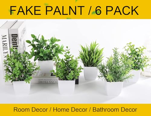 Der Rose 6 Pack Small Fake Plants Artificial Plants in Pots for Home Bthroom Bedroom Living Room Decor Indoor(White) - Cosy Home Interiors Der Rose 6 Pack Small Fake Plants Artificial Plants in Pots for Home Bthroom Bedroom Living Room Decor Indoor(White) - Image 6