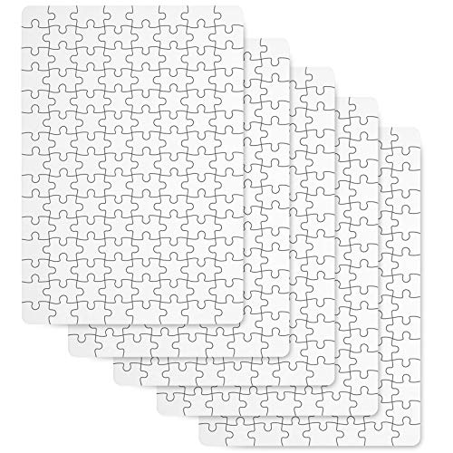 6 Sets Sublimation Blanks Puzzles A5 White Jigsaw Puzzle Blank Puzzles DIY Blank Puzzle for Sublimation Transfer Thermal Transfer Heat Press Printing Crafts, 7.8 X 5.7 Inch, 80 Pieces/Set