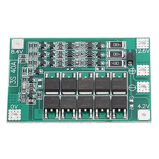 Hyuduo Scheda di Protezione 3S 12V 40A Caricabatteria al Litio PCB Modulo Batteria al Litio Scheda di Ricarica/Overdischarge/Sovracorrente/Protezione Cortocircuito con Bilanciamento