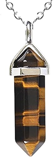 Collares de cristal para mujer, collar con colgante de punto de cristal hexagonal, collar de piedra de cristal curativo para regalo del día de la