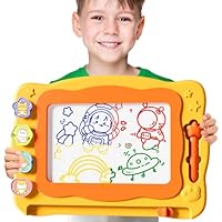 BLmukce Magnetic Drawing Board Toy for Kids Age 2-7 Years, Erasable Doodle Board with 4 Colors, Educational Travel Learning Toy, Birthday Gift for 2 3 4 5 Year Old Girls & Boys (L-XL)