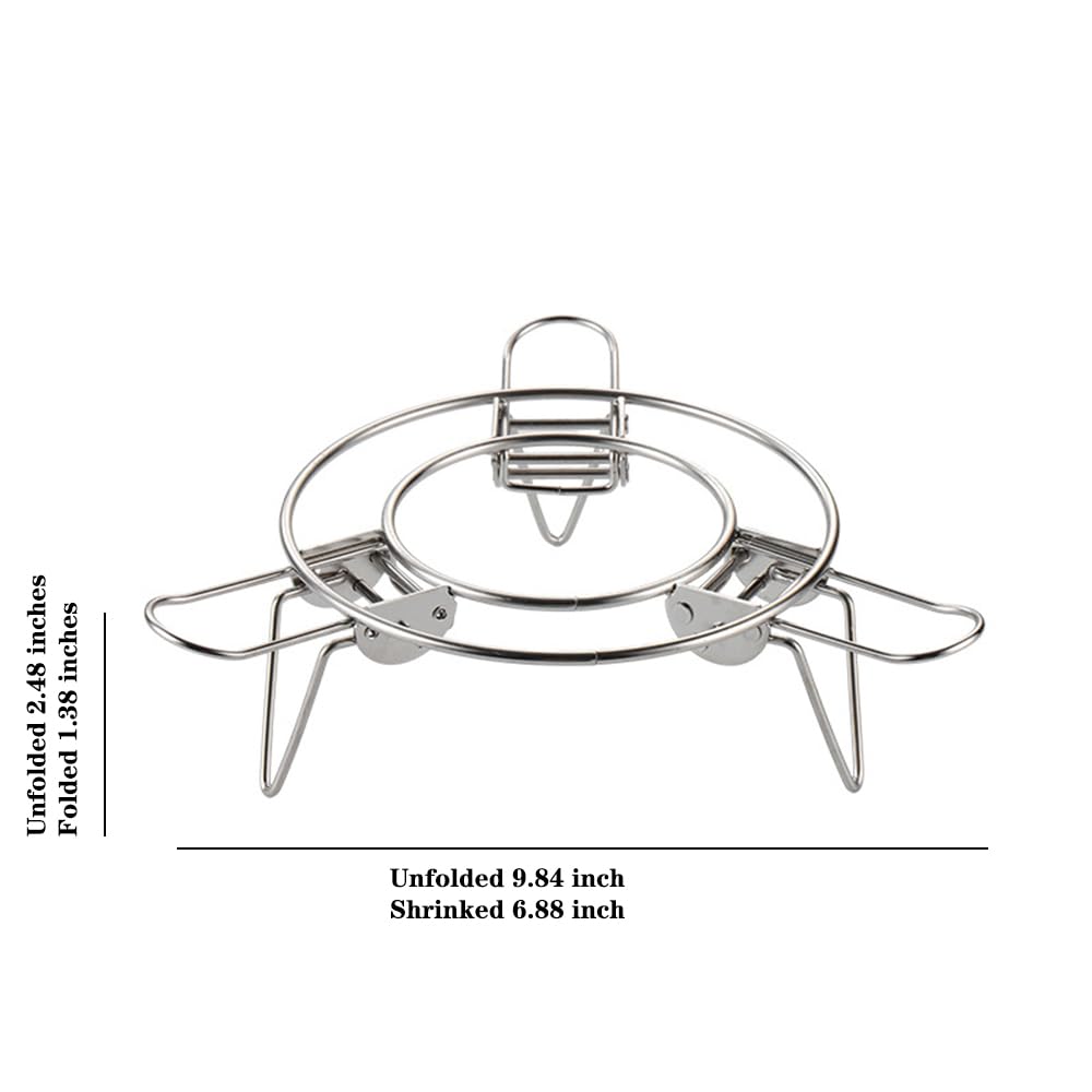Estante de vapor de acero inoxidable 304, estante de cocina redondo, plegable y retráctil, soporte de vapor de alambre multifunción para vaporizar, calentar y cocinar, apto para horno y 2