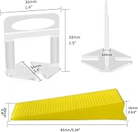 Vista 2 de DGSL Sistema de nivelación de azulejos con alicates para azulejos, 300 clips espaciadores de azulejos y 100 cuñas reutilizables, juego