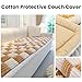 RUYICZB Dog Funny Couch Cover Magic Sofa Garden Cotton Protective Pet Couch Cover Cream-Coloured Large Plaid Square Pet Mat Bed Couch Cover,Coffee,45x45cm/17.7x17.7in