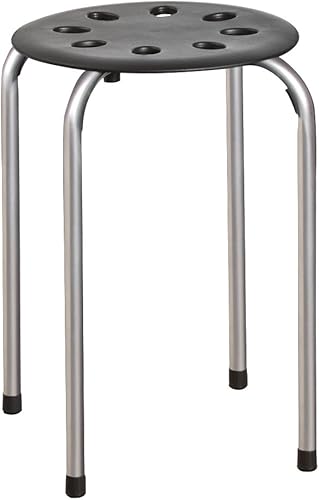 Miniatura 2 de Norwood Commercial Furniture Juego de taburetes apilables negros y plateados taburetes y sillas apilables para niños y adultos asientos flexibles