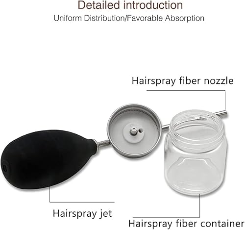 Miniatura 7 de Aplicador en aerosol para pérdida de cabello y adelgazamiento del cabello, aplicador de fibra capilar, botella de spray de fibras de construcción de