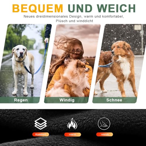 Voarge Wasserdichter Hundemantel Winter Warme Jacke, Reflektierende Verstellbare Outfit Winter Jacke für kleine mittelgroße Hunde mit Geschirrloch (Blau, 3XL)