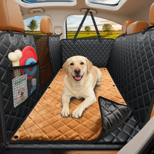 URPOWER Hard Bottom Dog Car Seat Cover, Back Seat Extender with Blanket