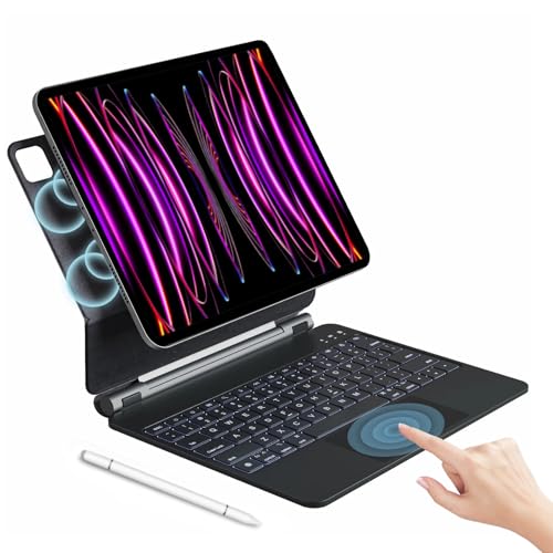 Clavier magique pour iPad Air 13 M3 M2 et iPad Pro 12.9 avec étui support flottant et pavé tactile