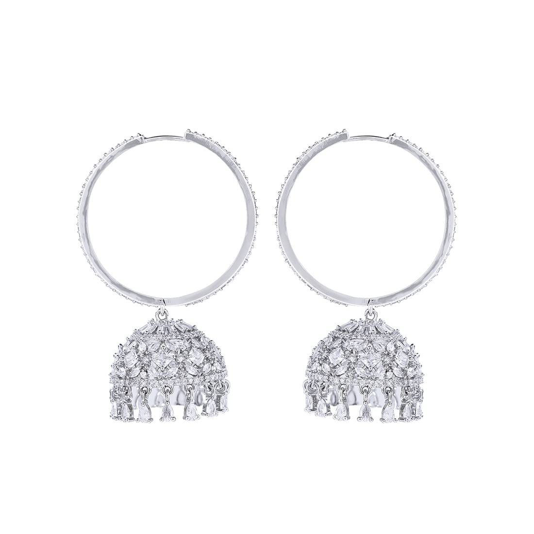 See full amazon price history chart for Yellow Chimes Classic AD/American Diamond Studded White Rhodium Plated Hoop Jhumka Earrings for Women and Girls, Medium Yellow Chimes Classic AD/American Diamond Studded White Rhodium Plated Hoop Jhumka Earrings for Women and Girls, Medium (B0983SSCSW) Amazon Price History, Amazon Price Tracker