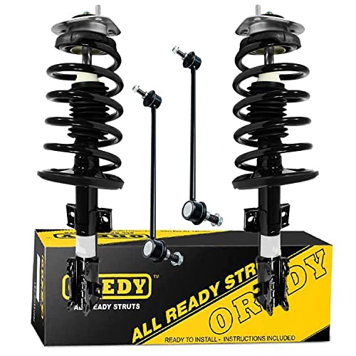 OREDY 4PC Front Struts with Coil Spring & Sway Bar Links Kit Assembly Replacement for 20032014