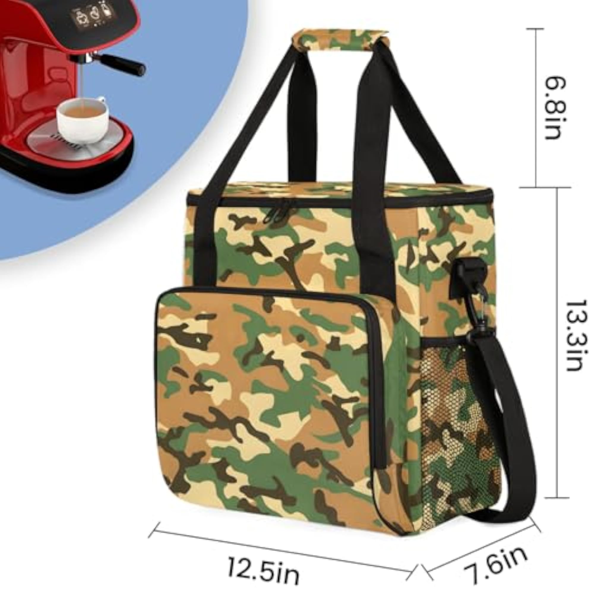 Camo Army Travel Coffee Maker Carrying Bag